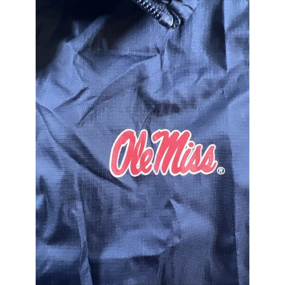 Ole‎ Miss Rebels Genuine Stuff GS Collegiate Hooded Rain Jacket Men's M VG